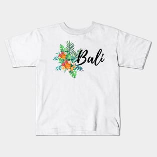 Floral Bali Black Kids T-Shirt